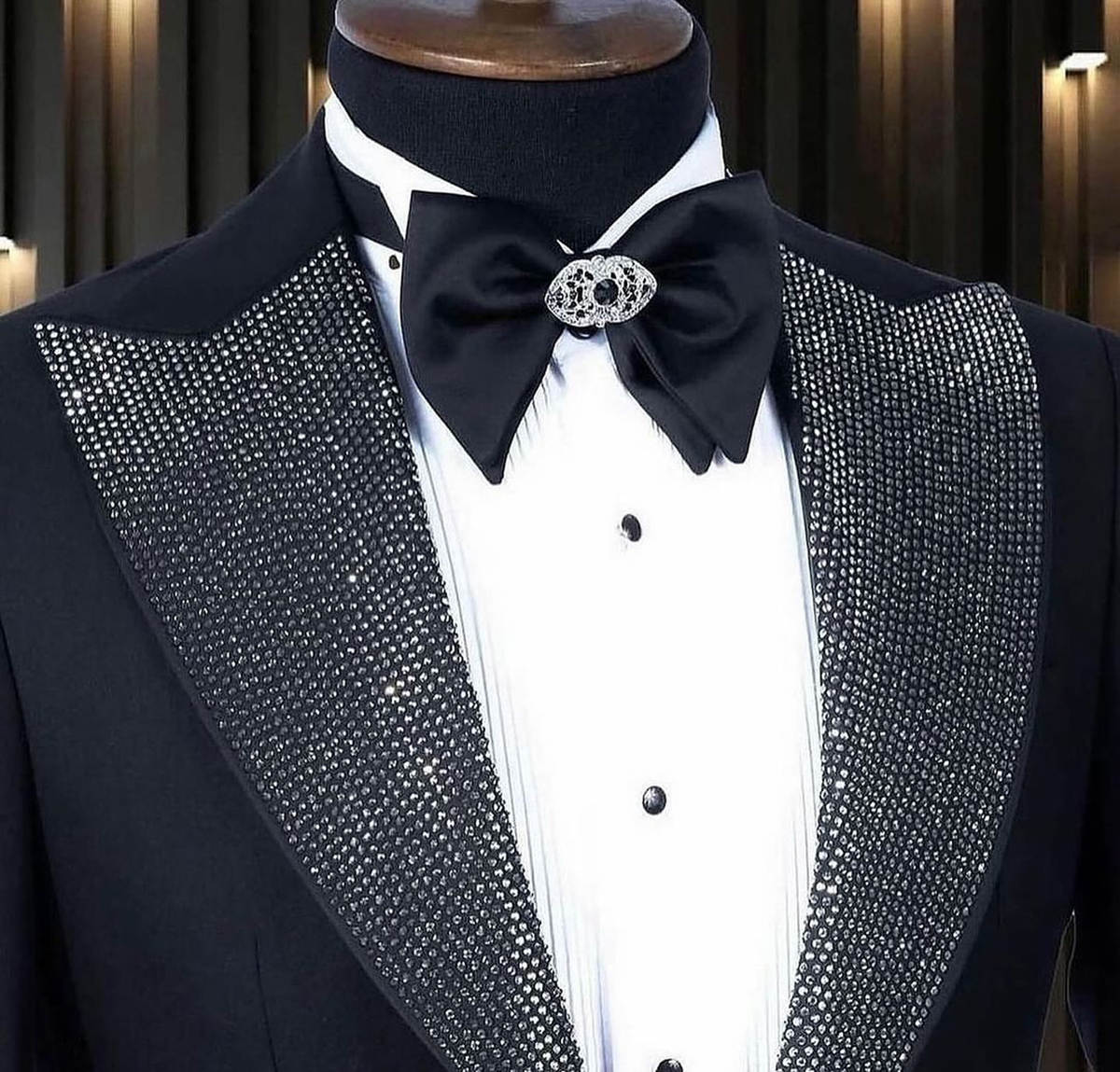 Men Formal Wear Modern - Eleganckie smokingi męskie z koralikami, 2-częściowy