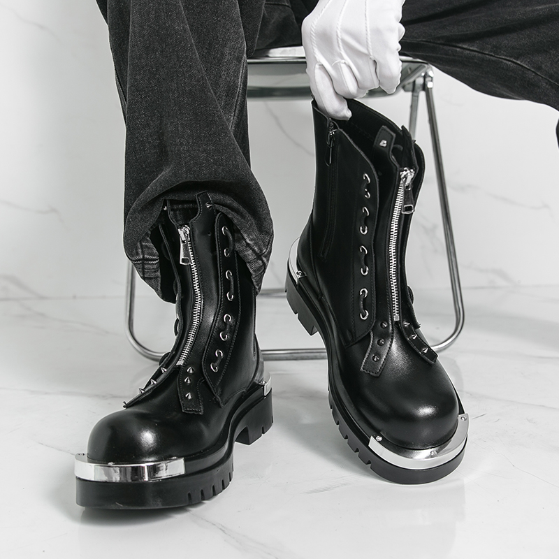 Men Formal Wear With Boots - Męskie buty na grubej podeszwie, designerskie,