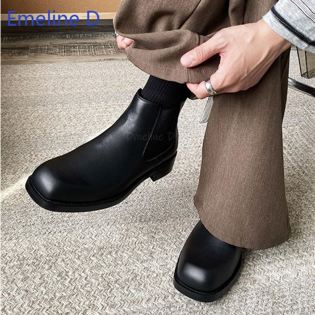 Męskie botki Chelsea z kwadrat – Formal Men Daily Wear Footwear recenzja i cena